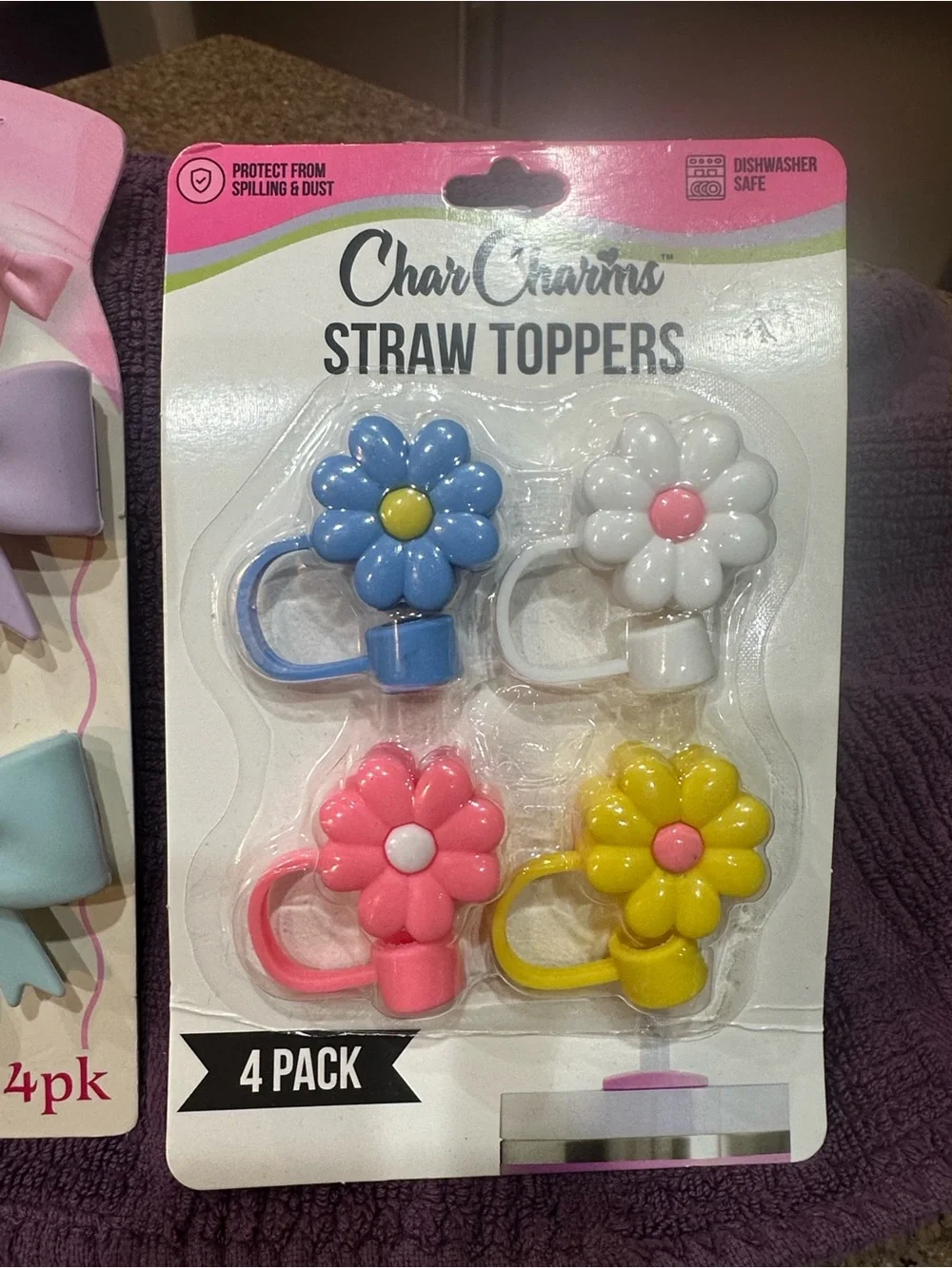 Silicone Bow, Flower Straw Toppers, and Cowboy hats. 11 total. All brand new
